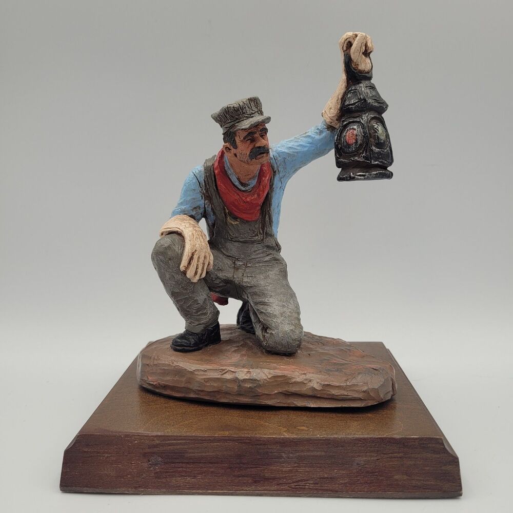 VTG Michael Garman Brakeman #240 Handpainted Sculpture Figure 7"+ Signed 1991